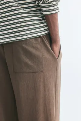 Pantalon jogger Relaxed Fit en interlock - Taupe foncé — photo 1