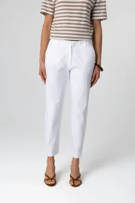 Pantalon Blanc en Coton Supima — photo 5