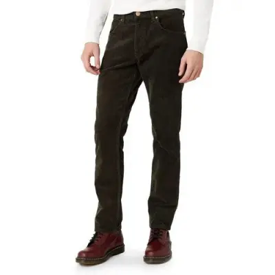 WRANGLER PANTALON VELOURS GREENSBORO Kaki — photo 1