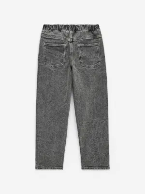 Pantalon en jean à enfiler - Gris délavé — photo 1