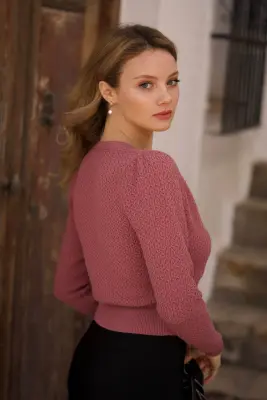 Clary Knit Cardigan - Pink wood — photo 3