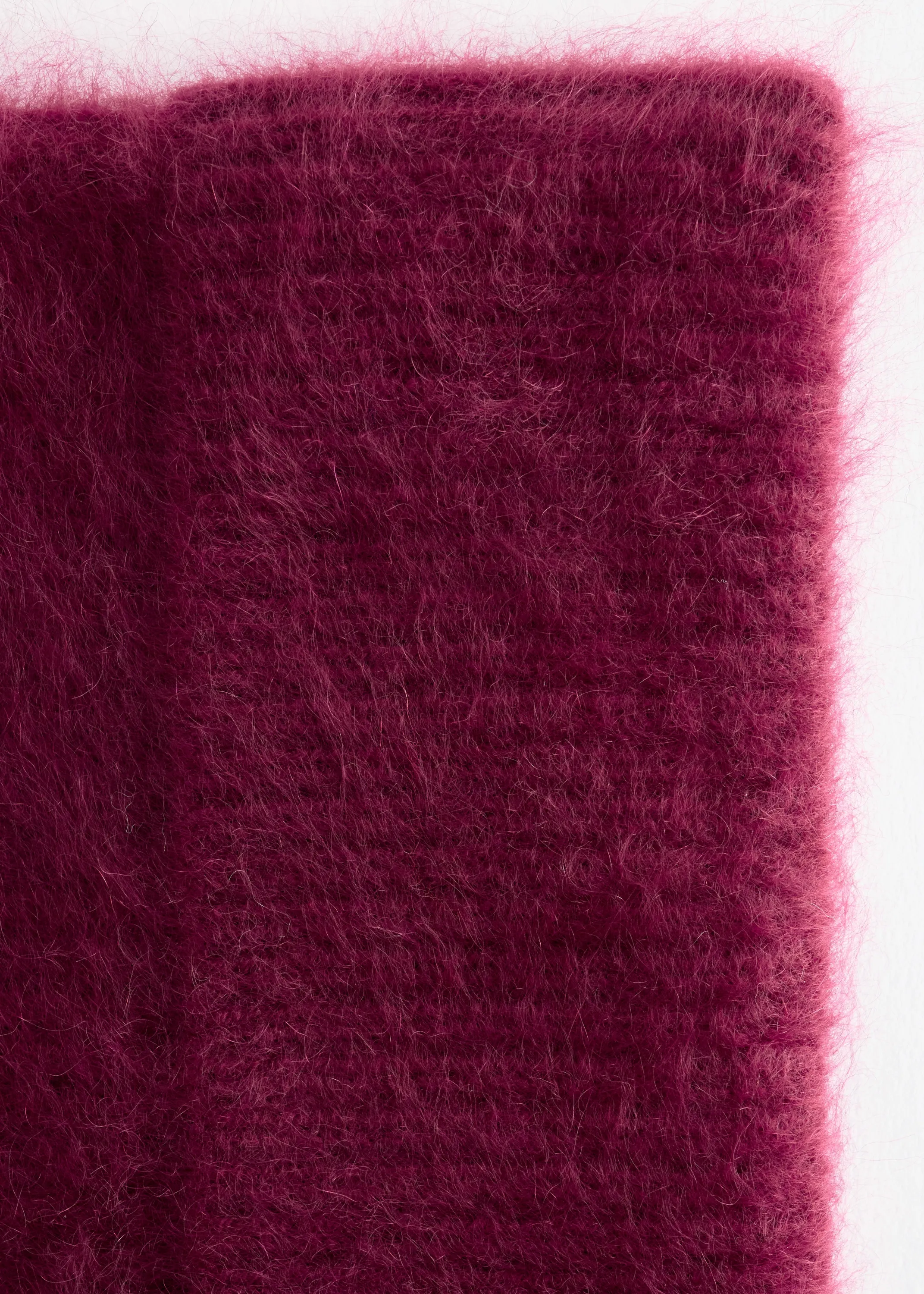 Bonnet en cachemire brossé - Rouge foncé