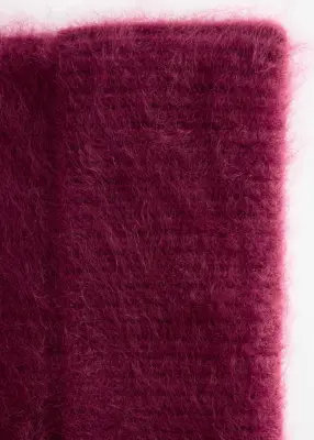 Bonnet en cachemire brossé - Rouge foncé — photo 1