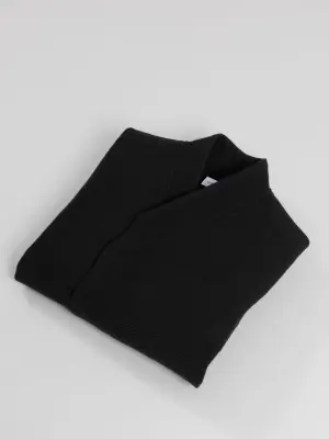 Kimono Bomber Jacket in Black Carded Wool — photo 3