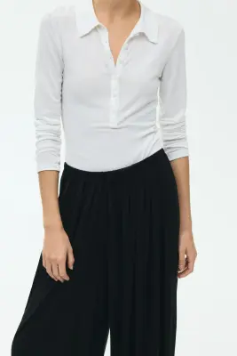 Pantalon à cordon avec jambes ballon - Noir — photo 4