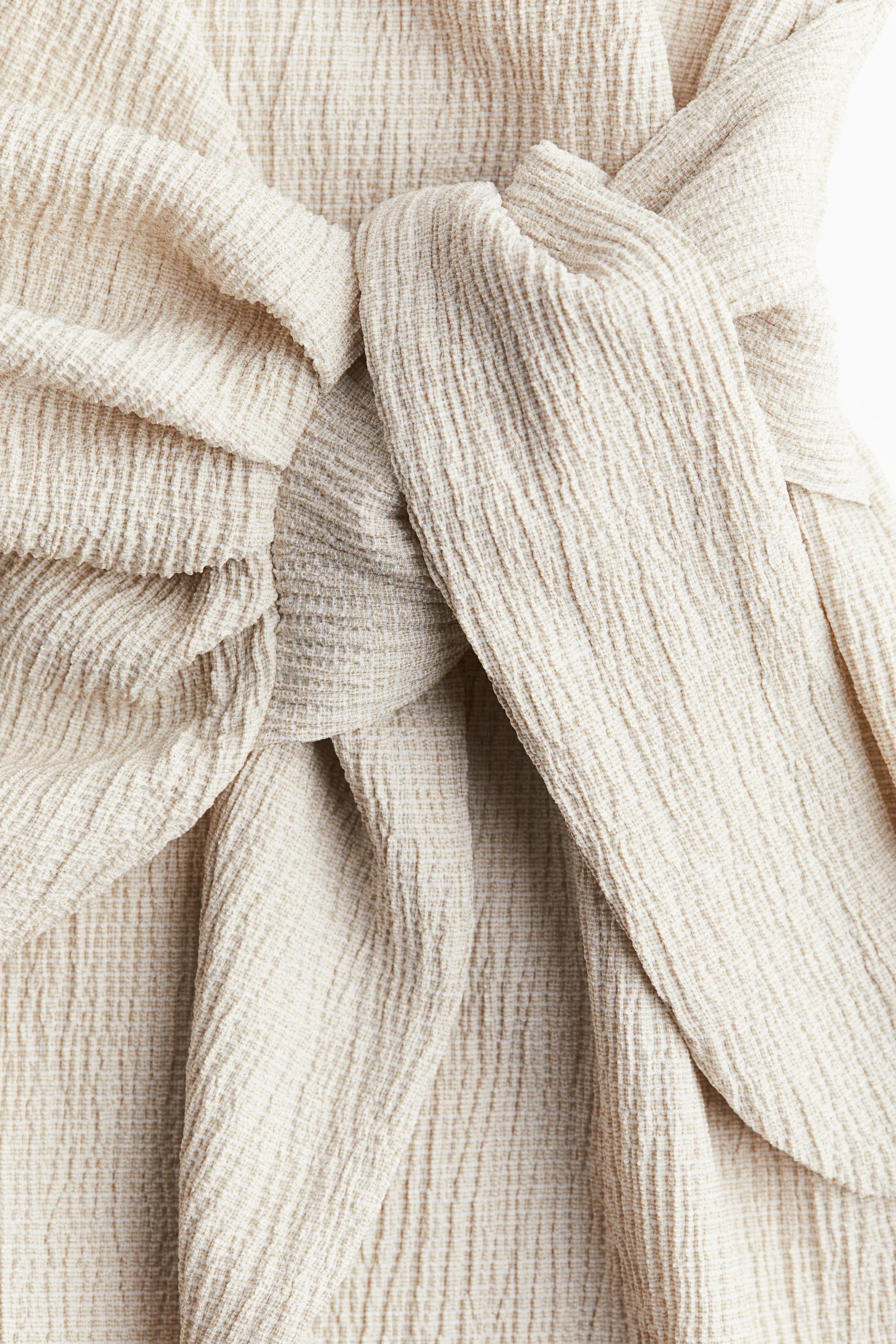 MAMA Robe portefeuille froissée - Beige clair