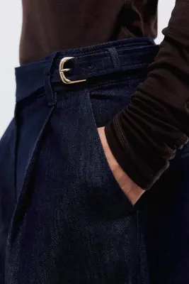 Wide High Jeans - Bleu denim foncé — photo 2