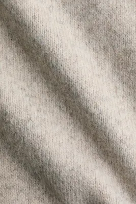 Pull oversize à col cheminée - Taupe clair chiné — photo 5