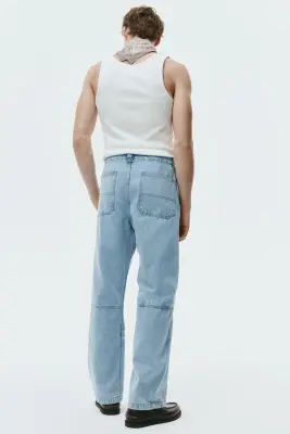 Jean worker Loose Fit - Bleu denim — photo 3