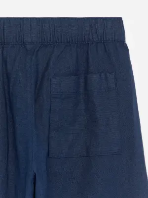 Pantalon en lin mélangé - Bleu foncé — photo 3