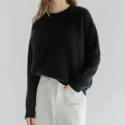 Pull black navy  à col rond - ref 23109 - CT Plage — photo 3