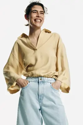 Super Wide High Waist Jeans - Bleu denim clair — photo 2