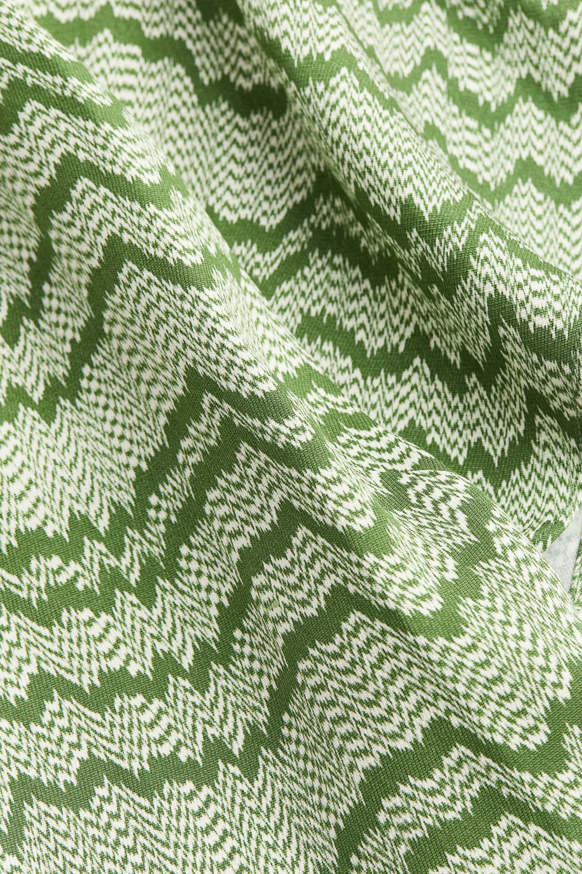 Robe à encolure en V - Vert/motif