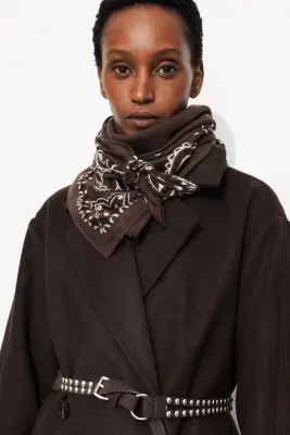 Foulard carré en laine Femme