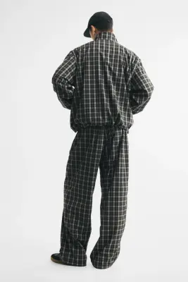 Pantalon de survêtement Loose Fit - Grège clair/carreaux — photo 2