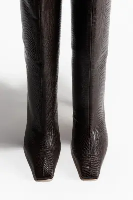 Bottes de hauteur genou - Marron foncé/motif — photo 1
