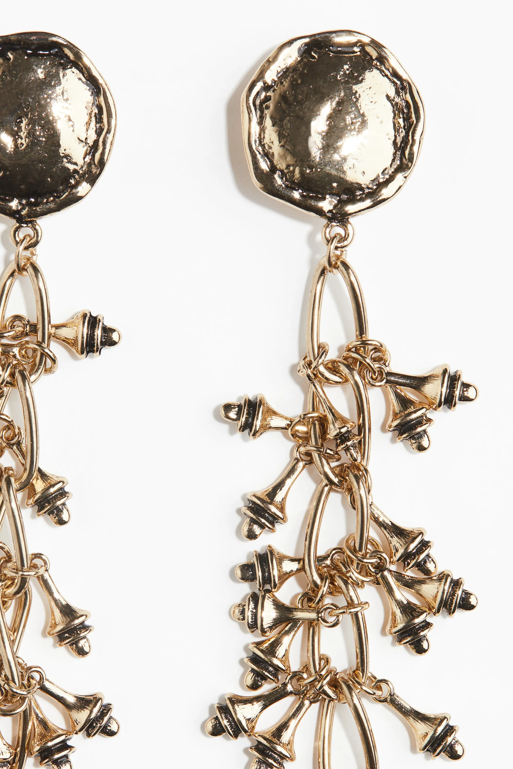 Longues boucles d'oreilles grappes - Doré