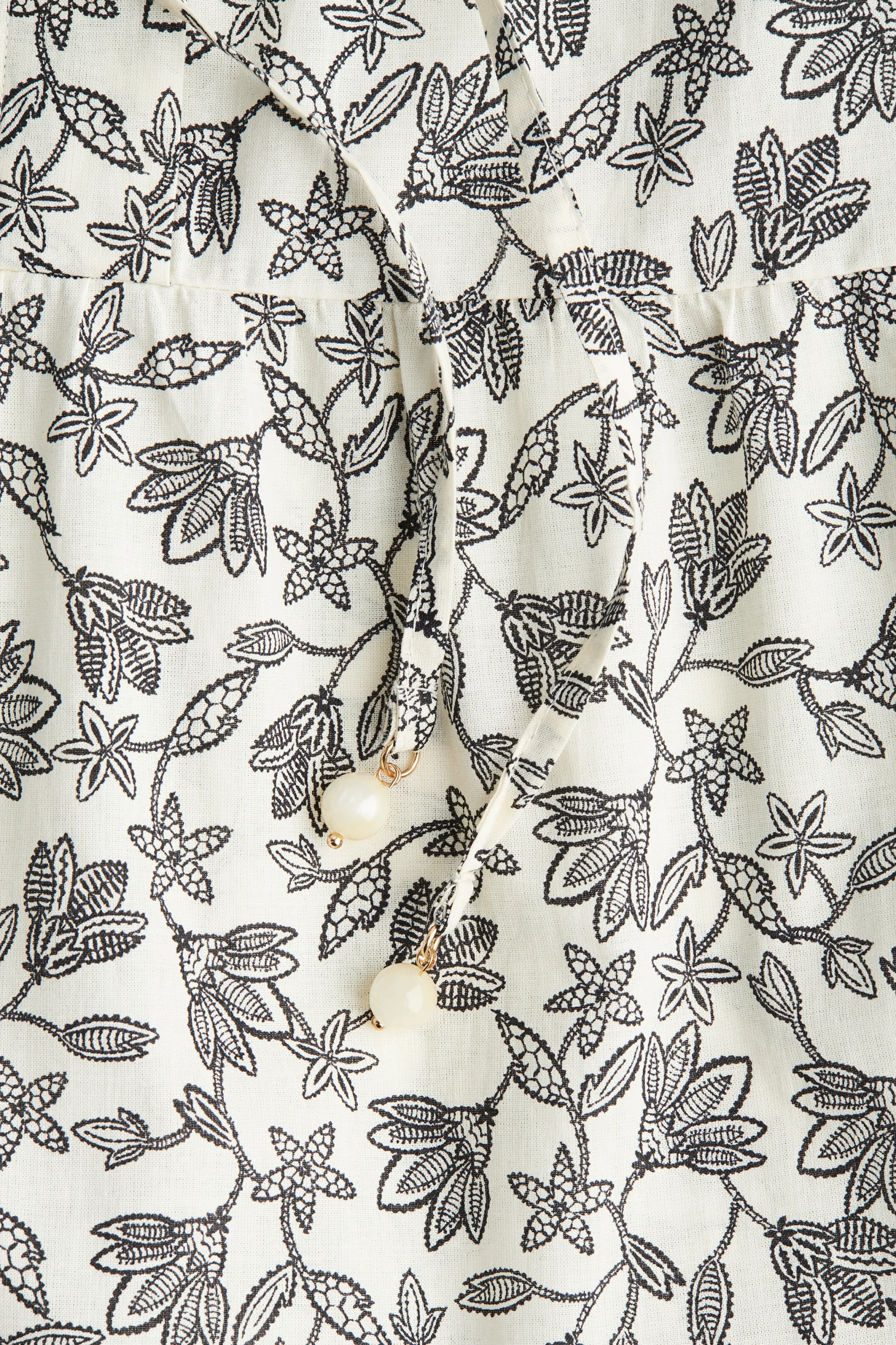 Robe longue en coton - Blanc/motif