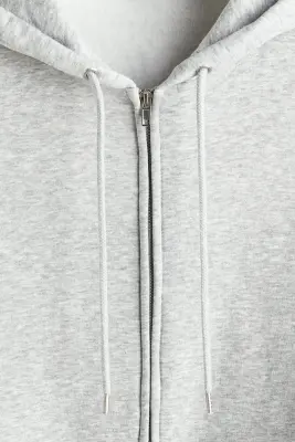 Veste à capuche zippée Loose Fit - Gris chiné — photo 4