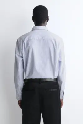 CHEMISE OXFORD EN COTON - BLEU / RAYÉ — photo 3
