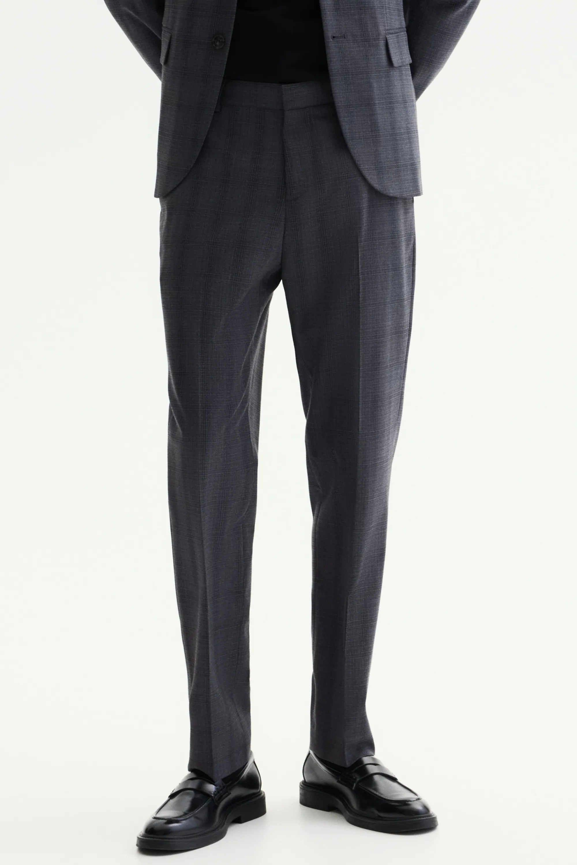 Pantalon de costume Slim Fit - Gris foncé/carreaux