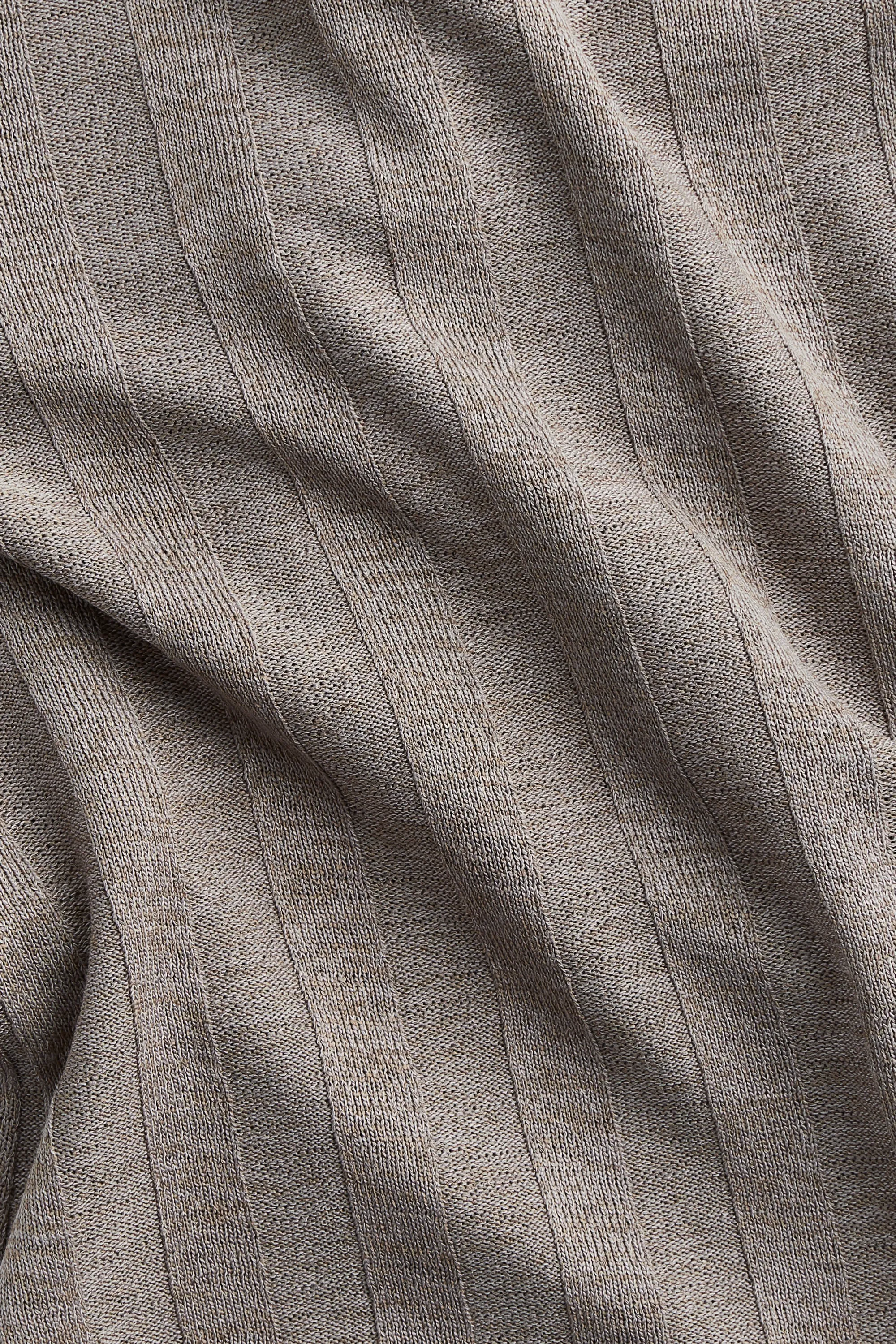 Top tube en maille côtelée - Beige foncé chiné