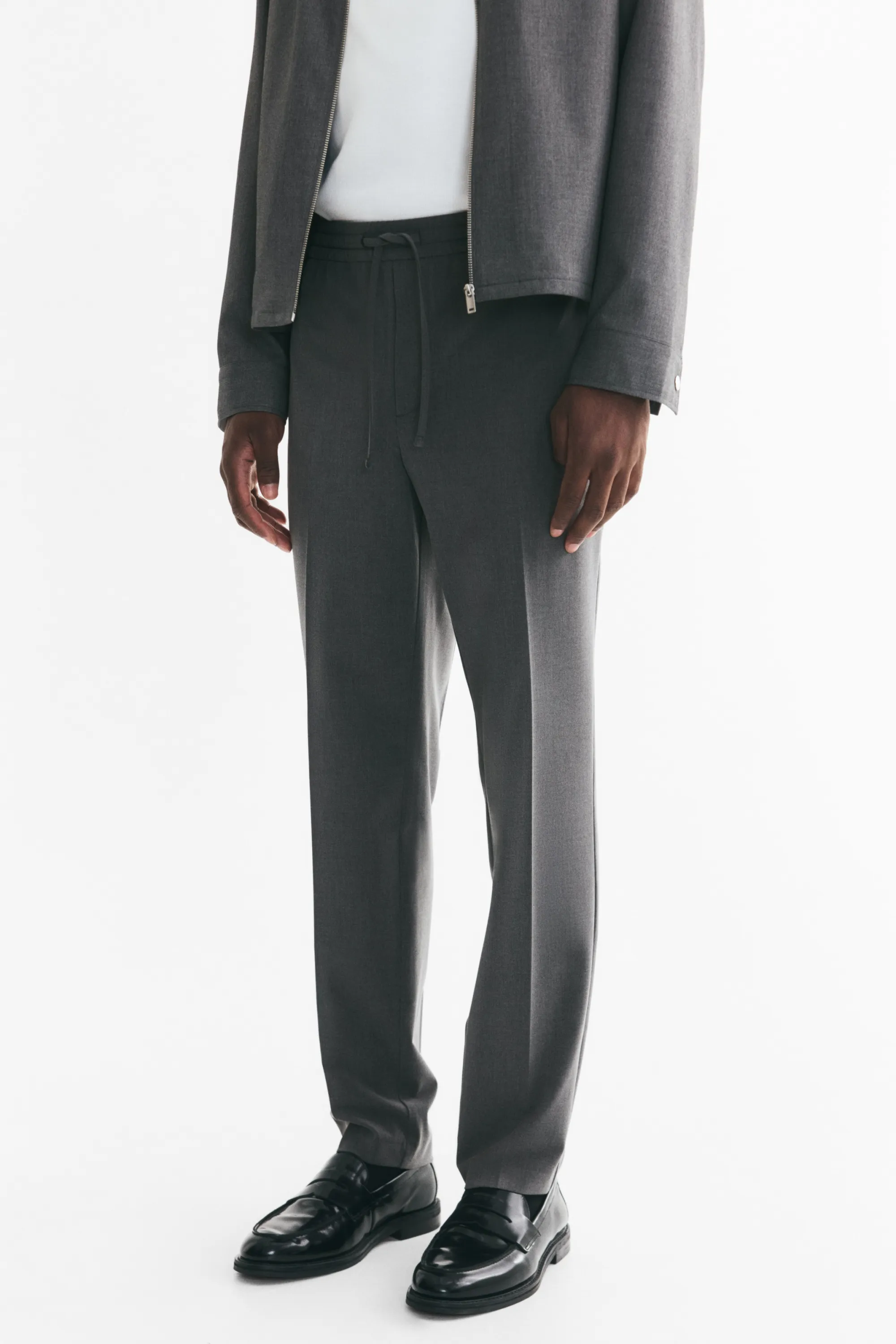 Pantalon jogger de costume Slim Fit - Gris foncé chiné