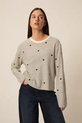T Shirt Josephine Cœur Noir — photo 1