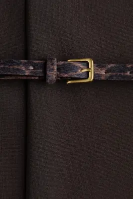 Robe en jersey romanite avec ceinture - Marron foncé — photo 5