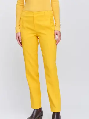 Pantalon taille basse fluide en crêpe jaune vif Prix boutique 300€ Taille 40 — photo 3