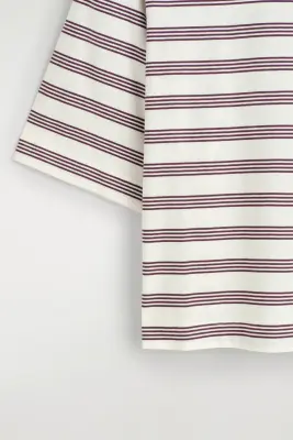 T-SHIRT EN COTON - BLANC / ROUGE / RAYURES — photo 5