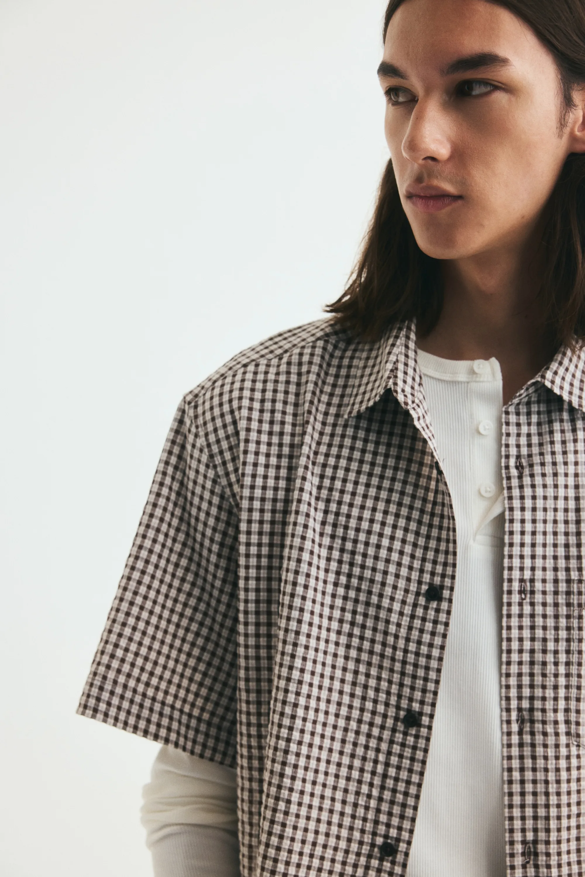 Chemise Relaxed Fit à manches courtes - Marron/carreaux