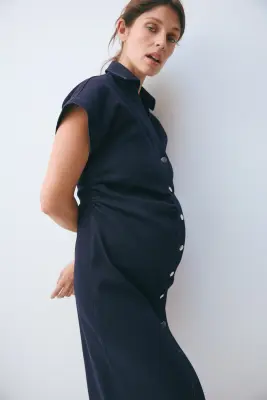 MAMA Robe à manches courtes en denim - Bleu denim foncé — photo 1