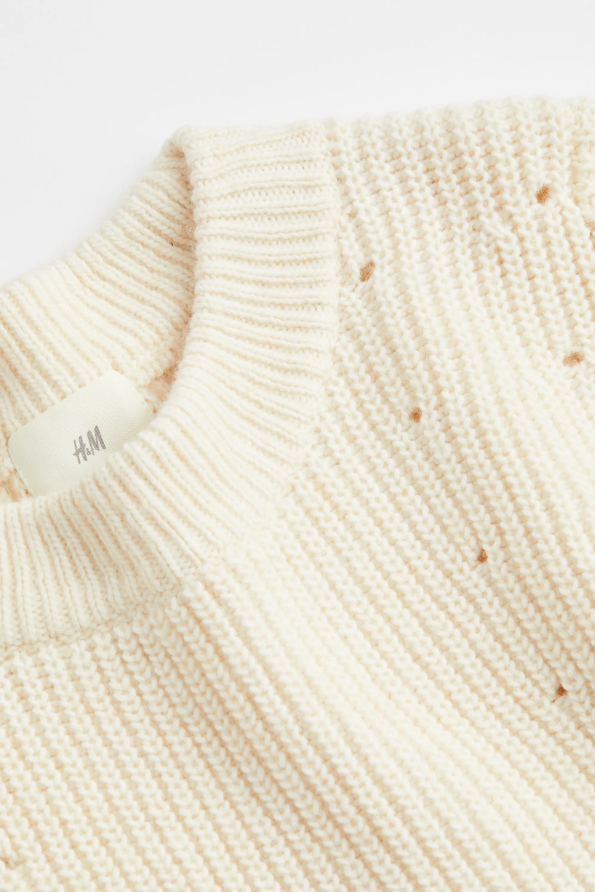 Robe moulante en maille côtelée - Crème