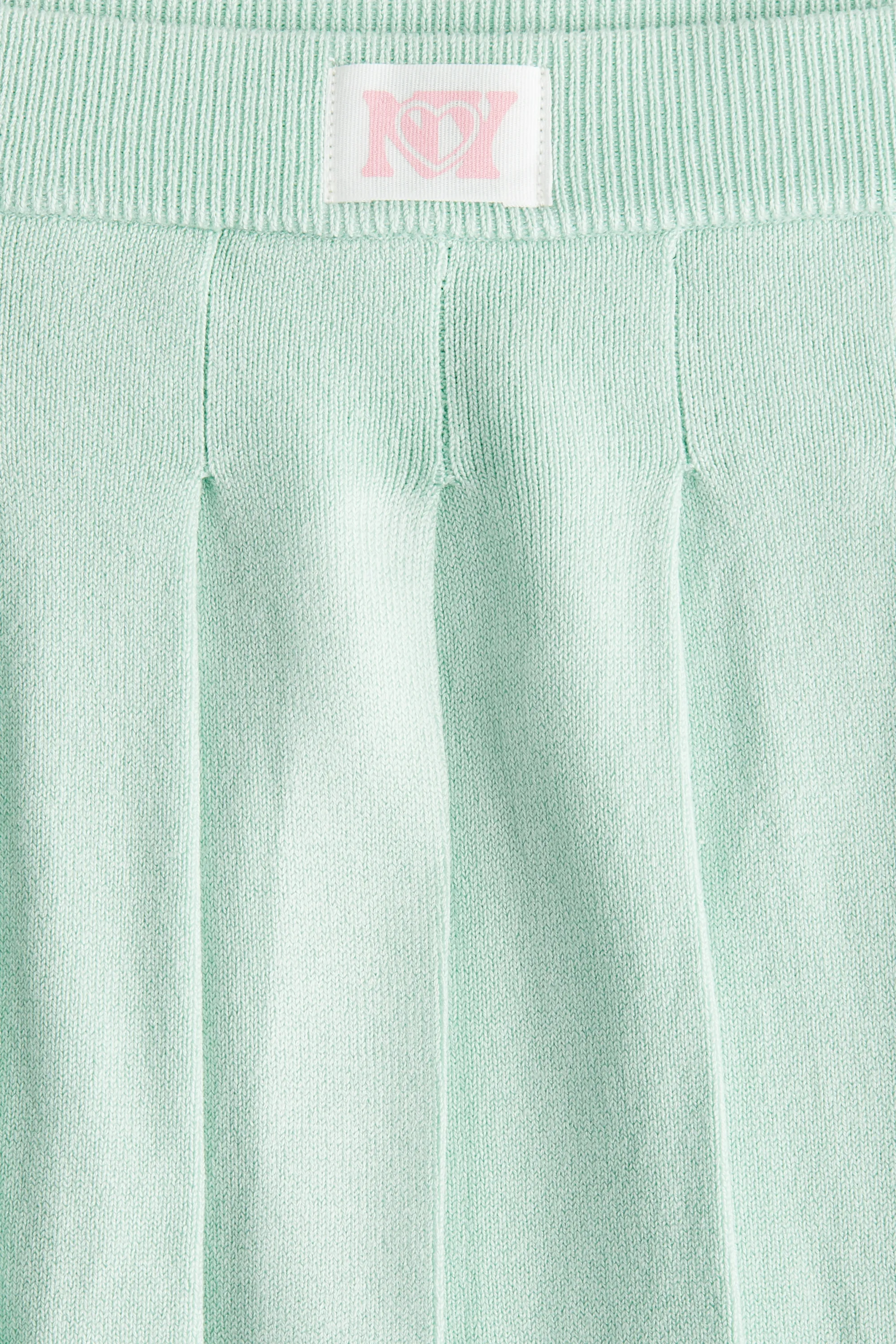 Jupe plissée en maille fine - Vert menthe