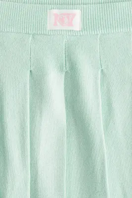 Jupe plissée en maille fine - Vert menthe — photo 1