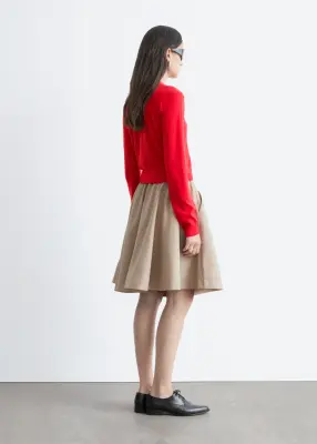 Jupe longueur genou évasée - Beige — photo 4