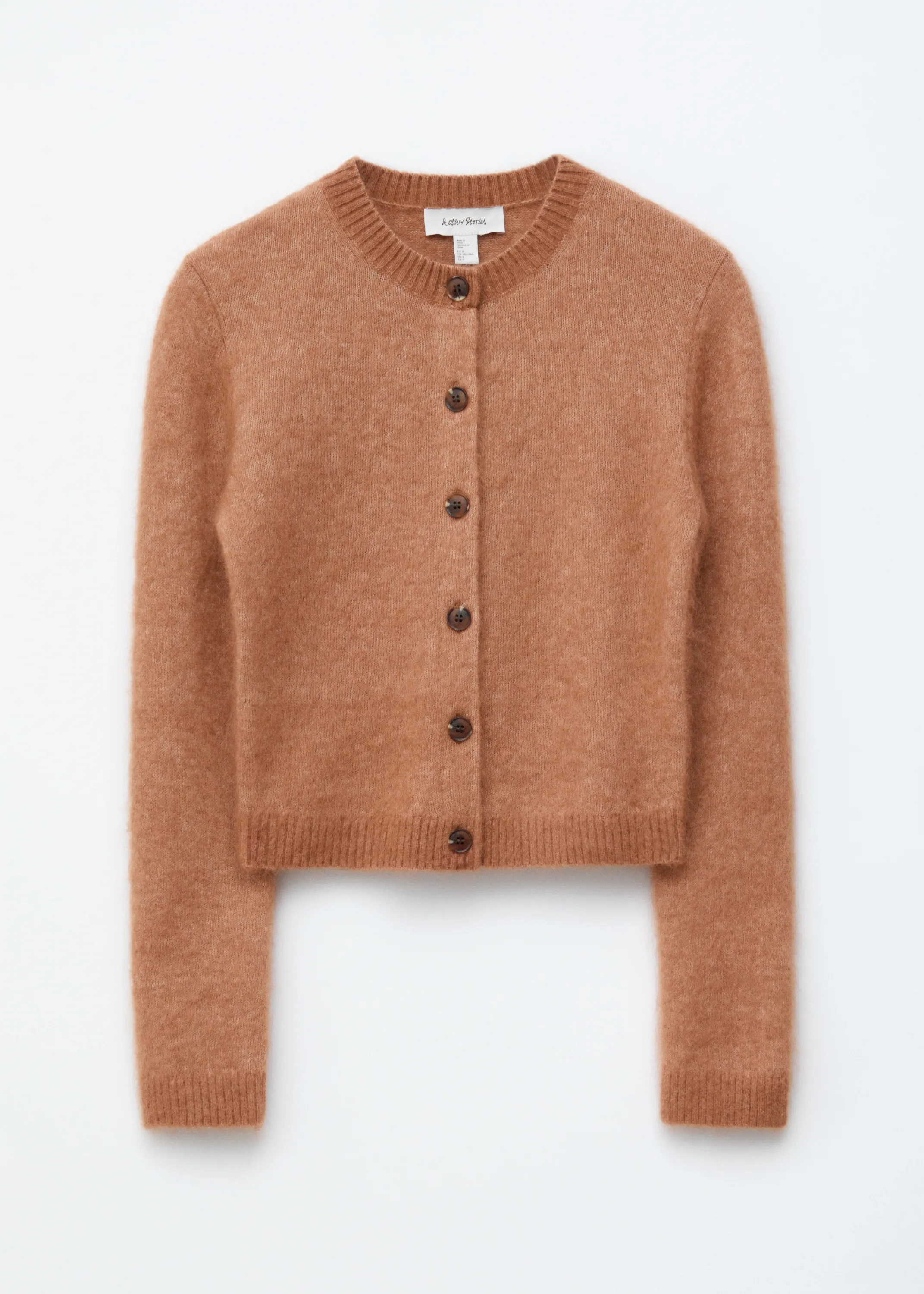 Cardigan brossé en mohair mélangé - Camel