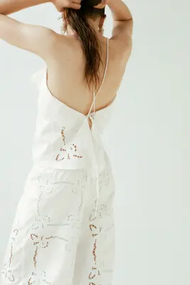 Pantalon ballon avec broderie anglaise - Blanc — photo 3