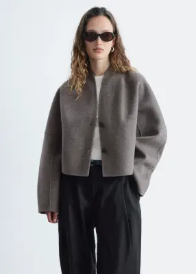 Veste en laine doublée - Taupe — photo 2