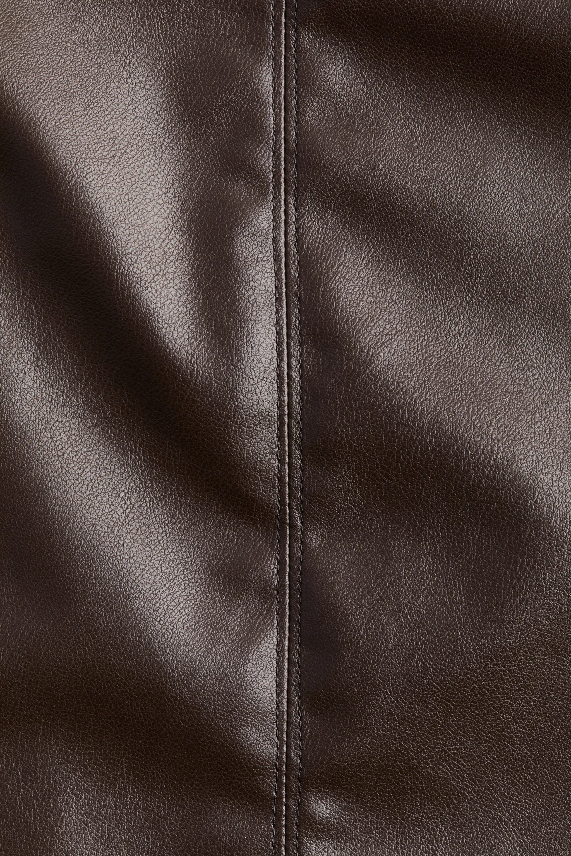 Crocodile-patterned mini dress - Marron foncé