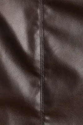 Crocodile-patterned mini dress - Marron foncé
