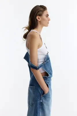 Salopette en denim de coton - Bleu denim clair — photo 2