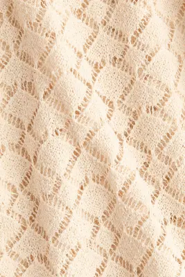 Robe façon crochet avec col écharpe - Beige clair — photo 4