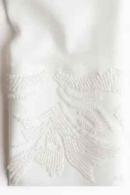 Blouse à dos bénitier avec perles fantaisie - Blanc — photo 5