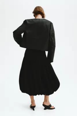 Jupe midi ballon - Noir — photo 3