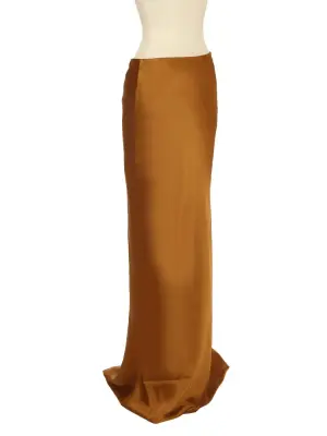 Jupe longue en satin marron doré Prix boutique 320€ Taille XS/S — photo 2