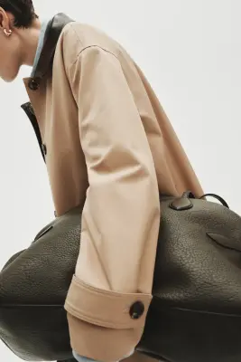 Manteau 3/4 en twill - Beige — photo 4