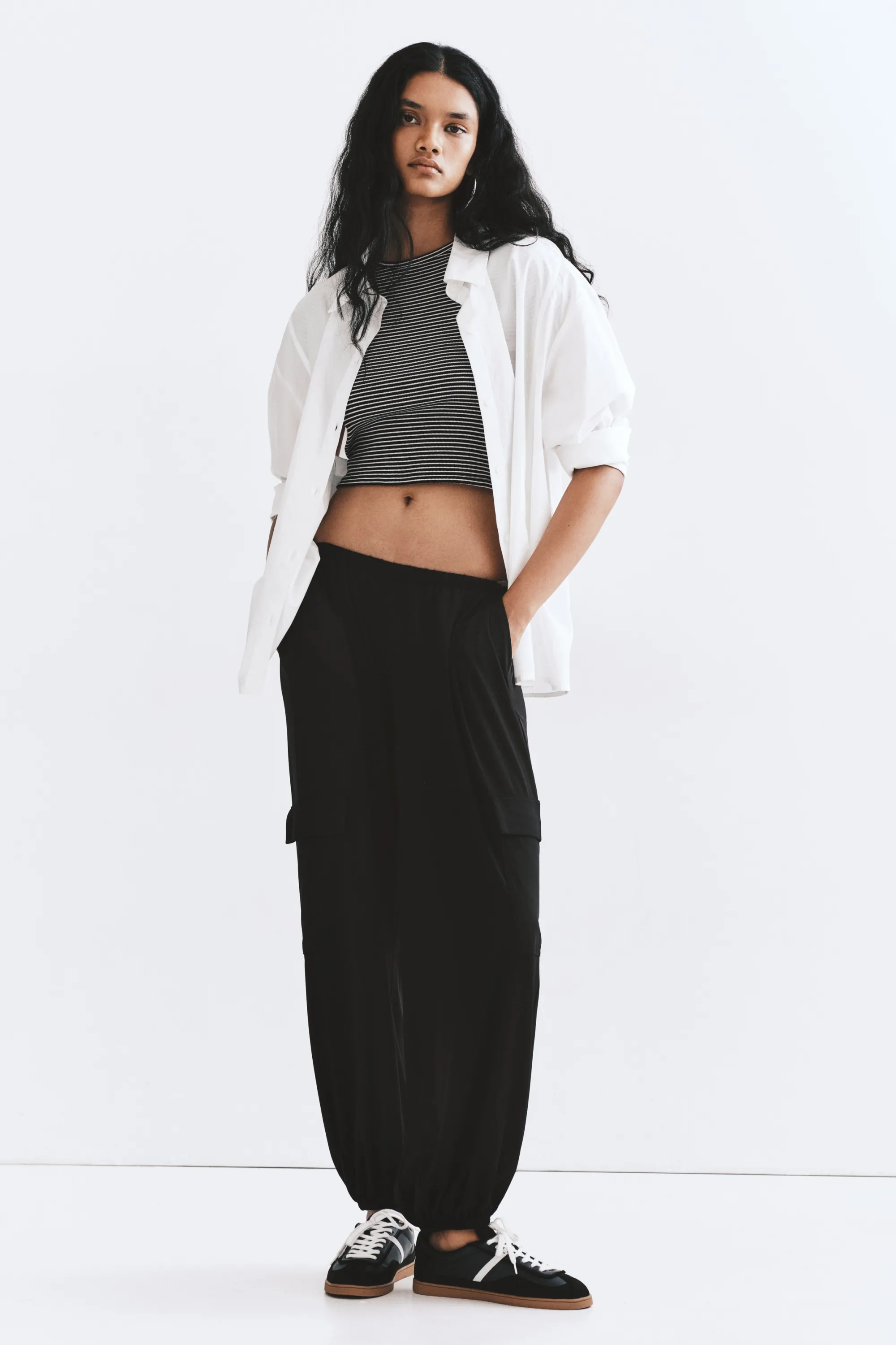 MAMA Pantalon cargo avec jambes ballon - Noir