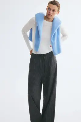 Pantalon à cordon - Gris foncé chiné — photo 2